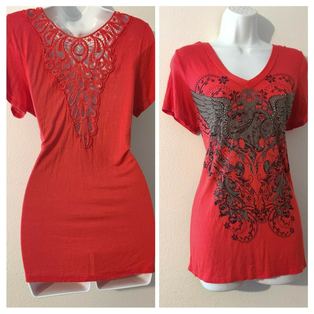 Sequins lace back shirt